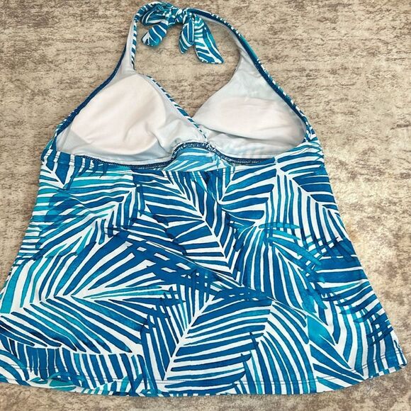 Chaps size 10 two piece bathing suit halter tankini - Picture 6 of 11